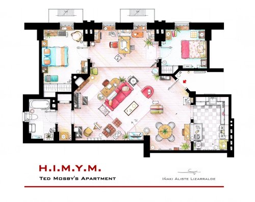 thatsthat24: meddmadraev: tastefullyoffensive: Floor Plans of Famous TV Apartments [nikneuk] And now