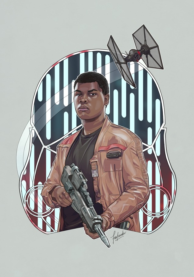 darthfar:  Finn, for michaelcerasofficial. Finn is awesome. Hell, John Boyega is