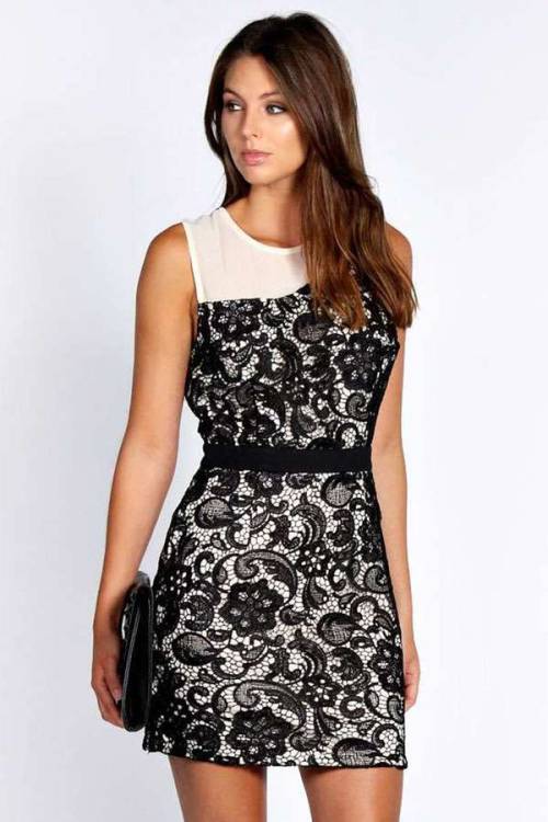 frenchviolet: Sammie Lace Overlay Bodycon Dress by Boohoo