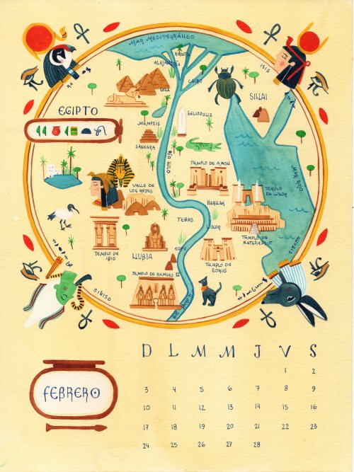 2019 calendar: Illustrated maps