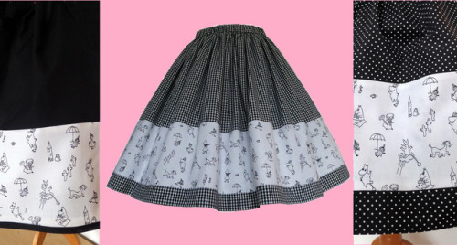 Moomin border skirts - choice of fabric and finish.www.frockasaurus.com