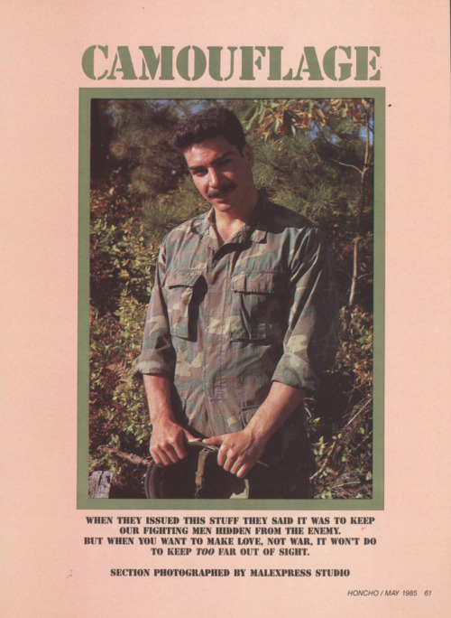 From HONCHO magazine (May 1985) Photo series called &ldquo;Camouflage&rdquo; photo by MaleXp