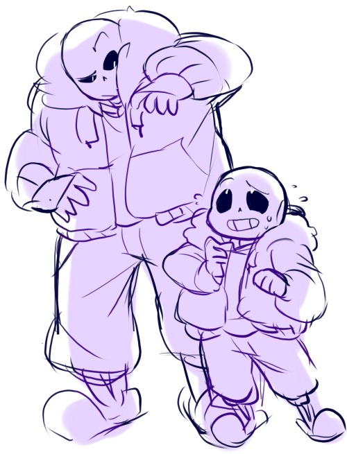 joah:  I was feeling big Sans today, so I drew some big Sans. Smol dom and big sub are hot. Like, reaLLY HOT. Wait, allow me. *kicks myself into the void again*
