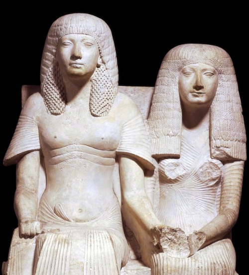 Limestone statue of Horemheb and Amenia. c. 1300–1250 B.C.“This statue depicts a wealthy