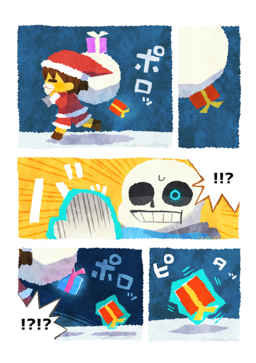 wawako-awa:Sans and Christmas gifts ½