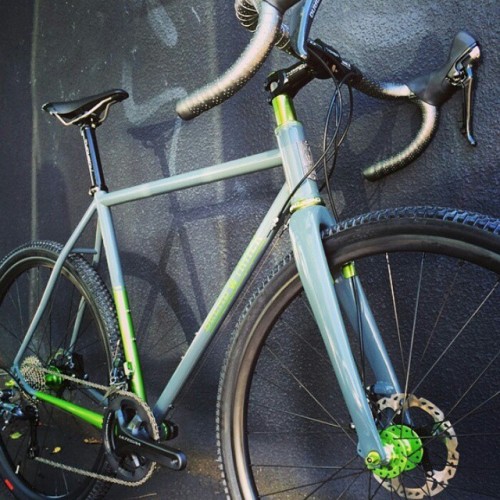 breadwinnercycles: Repost from @cyclepathnw of their latest B-Road with custom green paint to match 