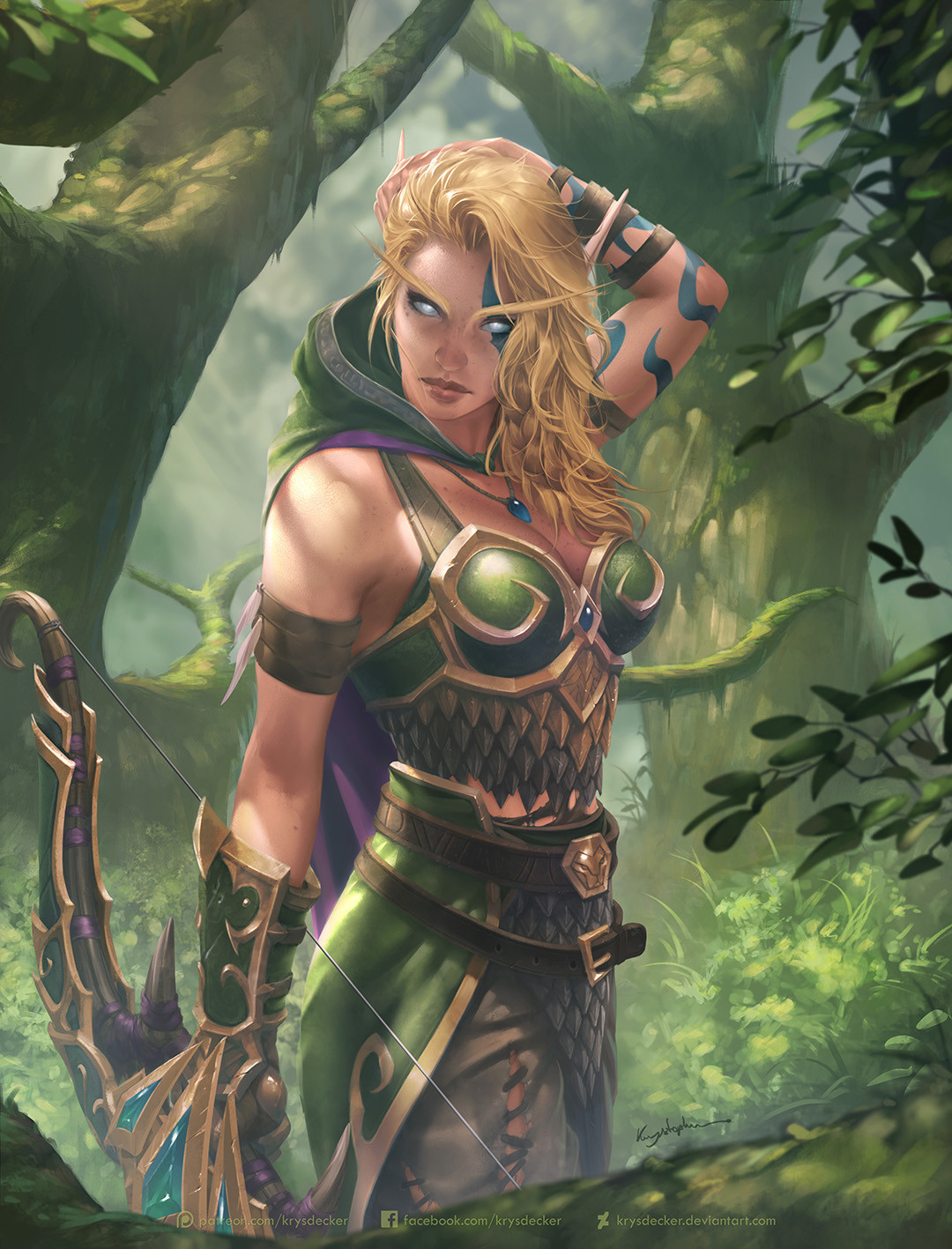 worldofwarcraftart:  Alleria Windrunner by Krystopher Decker Source: http://ift.tt/2jr7wY1
