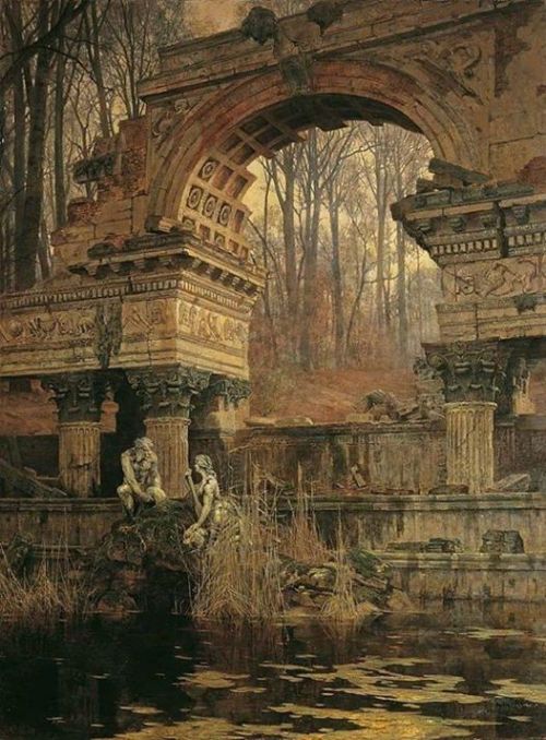 Sakrogoat:  Carl Julius Rudolf Moll - The Roman Ruins In   Schönbrunn  