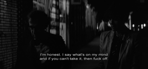 imjacksfilmclub: Manhattan (1979) dir. Woody Allen I’m honest. I say what’s on my mind and if you ca