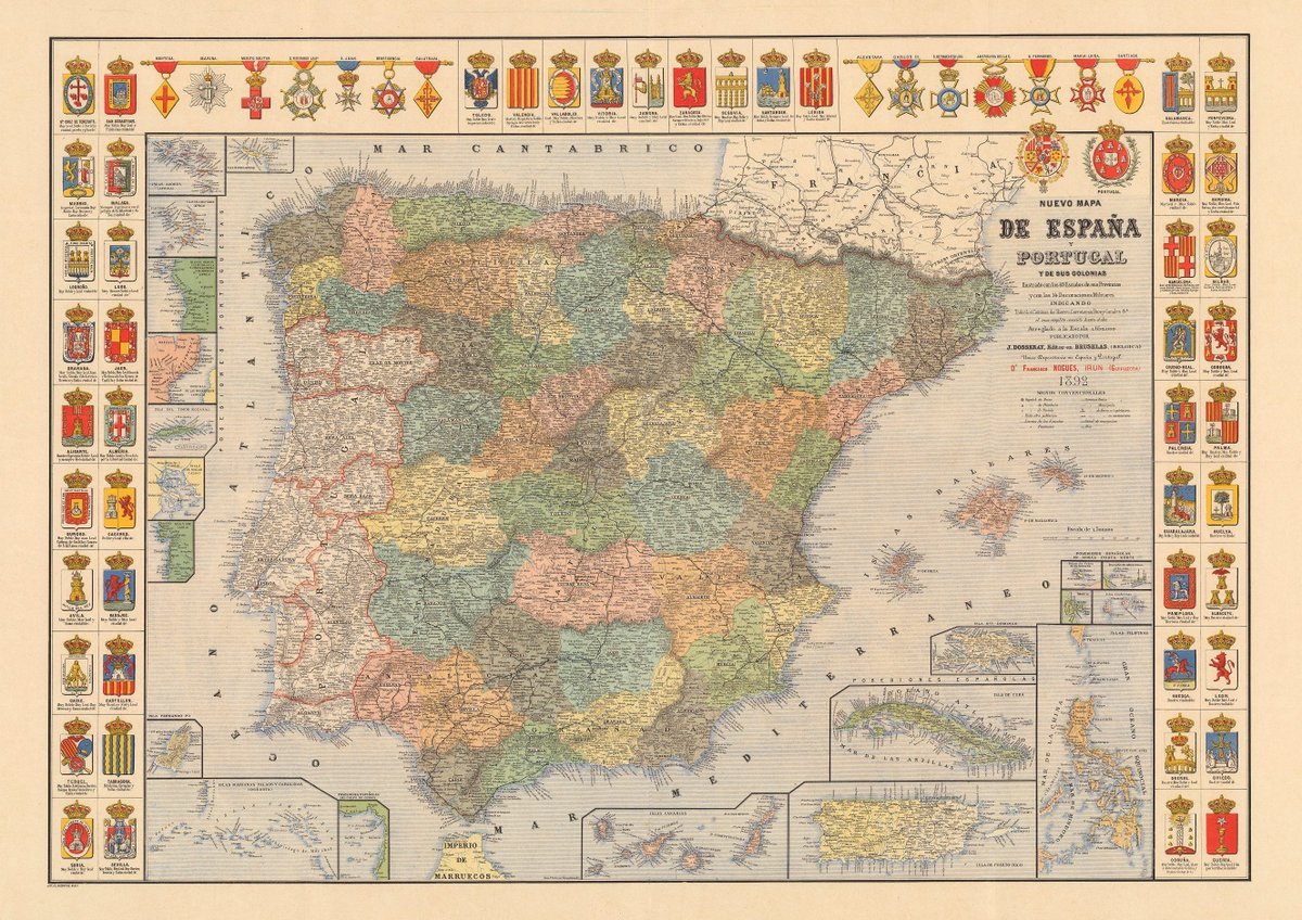 mapa mundi. españa y portugal. principios del s - Comprar Mapas  contemporâneos no todocoleccion