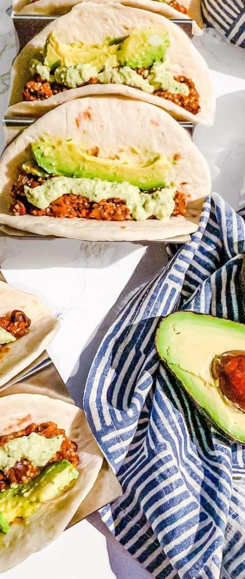 Ground Beef Tacos With Avocado And Beans Recipe