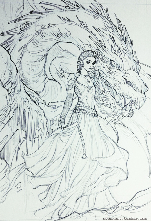 evankart:  Elsa and ice dragon  It’s a fabulous gift from pabu! After colored by