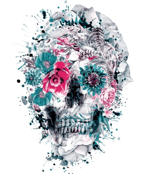 artsnskills: FLORAL SKULL ILLUSTRATIONS BY RIZA PEKER  More by the Artist Here 