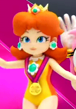 delaynez:“Sarasaland’s princess. Mario rescued Daisy from the nasty villain Tatanga. While often compared to Peach, Daisy is both stronger and more tomboyish than her blond counterpart.” - Mario Superstar Baseball BioVote for Daisy to appear as