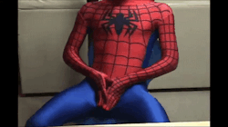 Joegoat9:  Wear In Spiderman Bodysuit.sit On Computer Chair And Getting Horny With