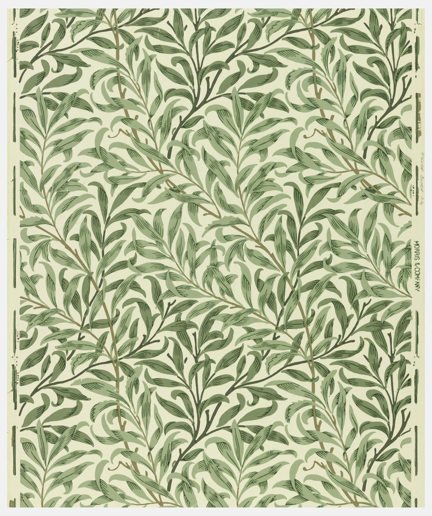 robert-hadley: Morris &amp; Co., Willow Bough, 1934. Block-printed on paper.