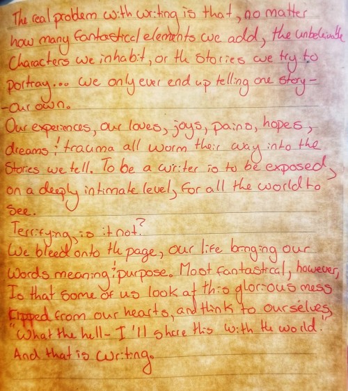 For Your Consideration, A Page From My Journal...