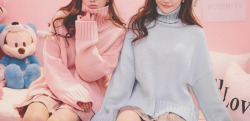 Nymphetfashion:  Turtle-Neck Sweaters In Baby Pink Or Blue &Amp;Amp; Plaid Skirts