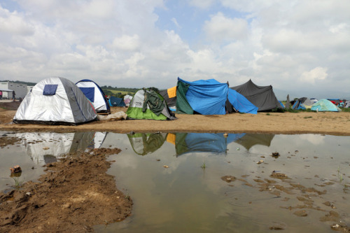 After days of rain the refugee camp in Idomeni is flooded. May, 2016