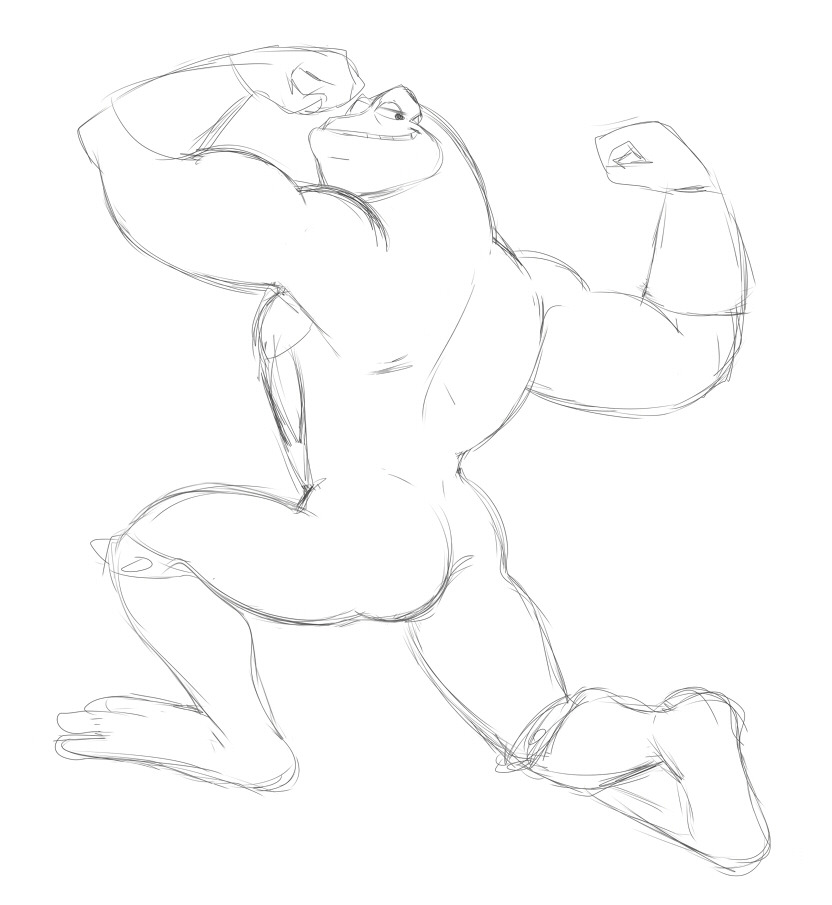 Another nostalgia sketch&ndash; Pimple from Battletoads!(I am reluctant to call