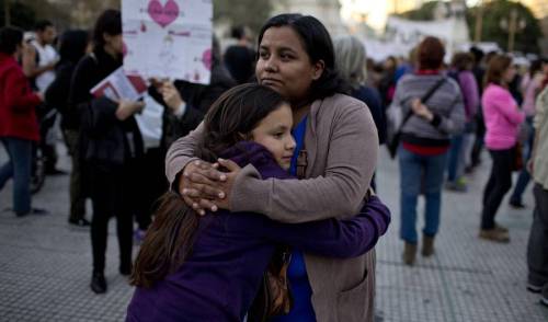 micdotcom:  Incredible photos show the massive protest against gender violence in Argentina Thousands of people took to the streets across Argentina on Wednesday to protest gender-based violence after the murder of Chiara Paez, a 14-year-old who was