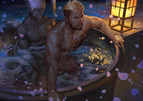 mocucumo:FFXIV Outdoor Bathtub Commission. *Insert sipping tea meme lol  Baradise