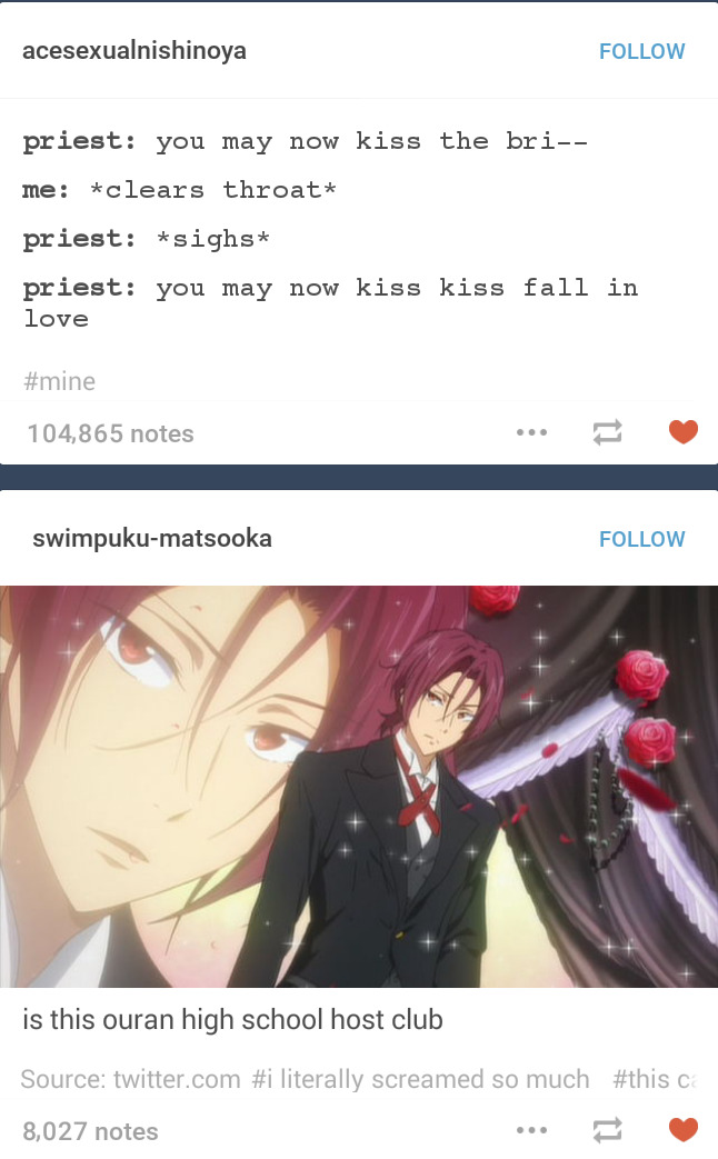 missperoxide:  iwasthinkingofanimeagain:Ouran and tumblr part 1.5 (kinda re-done