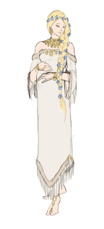 yarartsofmetamoor:Old rough WIP I must fix and finish! Possible design for Cornelia in a Tribal Galh
