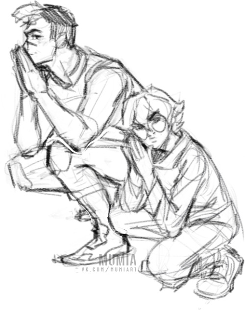 mumium:Oh! I’ve found some unfinished sketches of Shiro and Pidge. I should finish them in summer. 