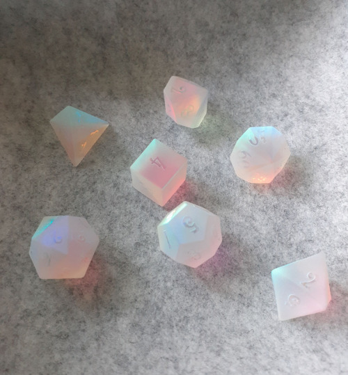 Look at these DICE! Frosted dichroic glass from @urwizards  arrived today! Perfection. Also a sneak 