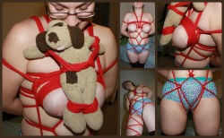   An oldie, but a goodie! Stuffi_and_Me with Milkers. Rigging by me. Happy Tied-Up Tuesday!   