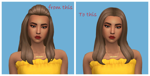 aladdin-the-simmer:Hair Tutorial Some people asked me how I removed the poof part of this hair,