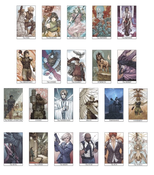 So, the FFVII full tarot deck sold out twice before I had a chance to advertise, but they’ll hopeful