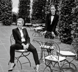 Blondiepoison:  Cate Blanchett And Emily Blunt Suited Up For Iwc Schaffhausenâ€™S