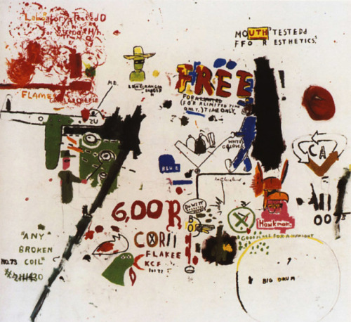 artist-basquiat:To Be Titled, 1987, Jean-Michel BasquiatMedium: acrylic,crayon,canvas