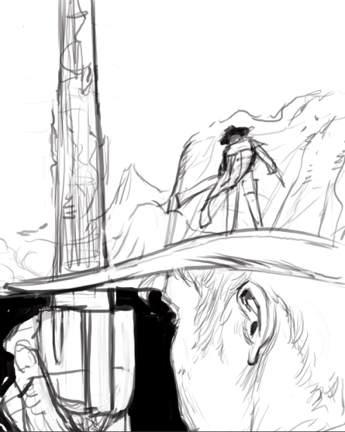Some of my sketches for my Dark Tower piece for Gallery 1988′s Stephen King tribute show, “KING”I al