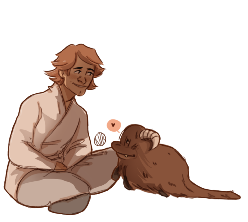 niklaud:Luke!! (and a tiny Bantha)(Hoth Luke is inspired by this post haha!!)