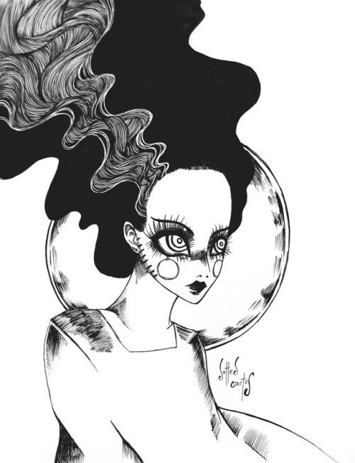 Inktober Day 8: (the bride of) Frankenstein ♥