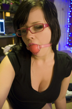chattelprod:  on thursdays slut stays at home while daddy is at work. this thursday she was to wear her ballgag and buttplug. usually clothes aren’t allowed, but i turned off the heat, and looked forward to seeing her hard nipples poking through the