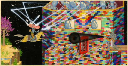 David Jien (American, b. 1981, Los Angeles, CA, USA) - 1: Ghostface, 2011  Colored Pencils, Gouache,