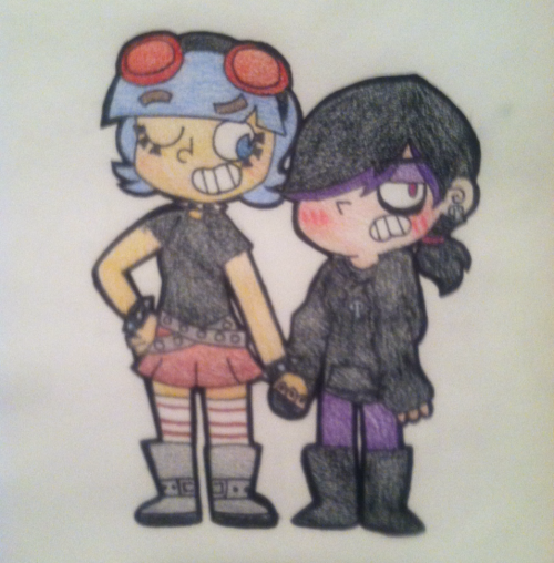 wash-and-dry-draws-stuff:Punk and goth teen girlfriends Frida and ZoeyI headcanon teen Frida being t