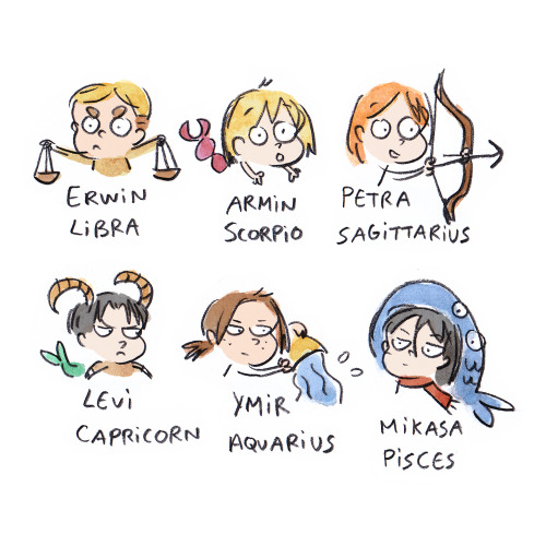 Mikasa is not Pisces (she is Aquarius) but there are not lot of characters who are Pisces in snk