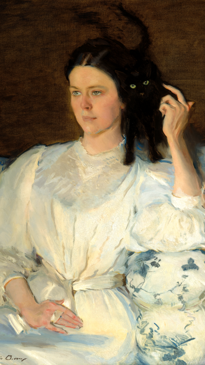 Cecilia Beaux (1855 - 1942)Alexander HarrisonSelf-portraitMan with the Cat (Henry Sturgis Drinker)Si