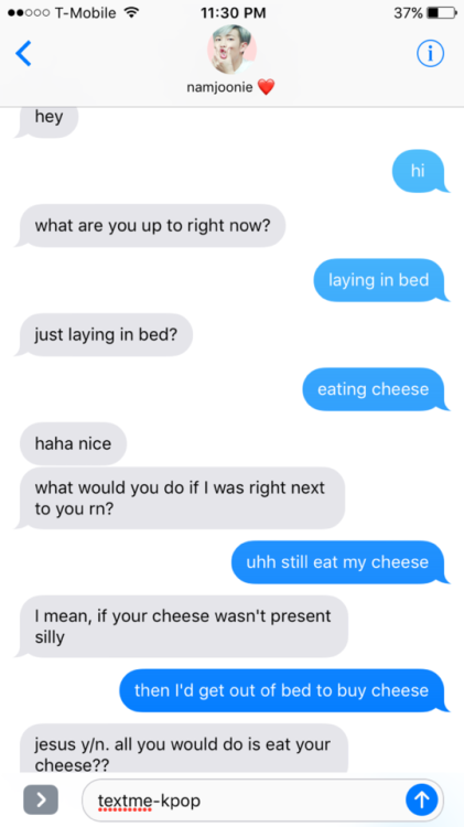 bts texts :: rap monster tries to flirt with you