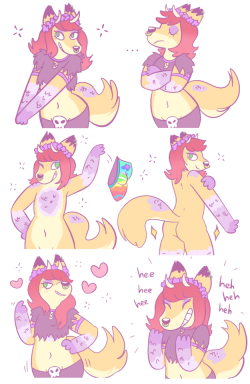 cat-boots: 🌸flower boi!🌸 [sticker pack commission for @somefoxthing] you can get it here https://t.me/addstickers/Kakoapack  x3! Cutie~