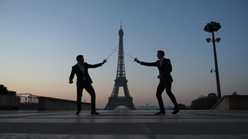 the-fenc3r:  Gauthier Grumier and Ronan Gustin , french fencers in Paris for the Challenge SNCF Reseau in Paris