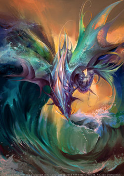 artsfantasia:  Aqua Element Dragon by Kida Ksd “Feohria” (A World of Fantasy)