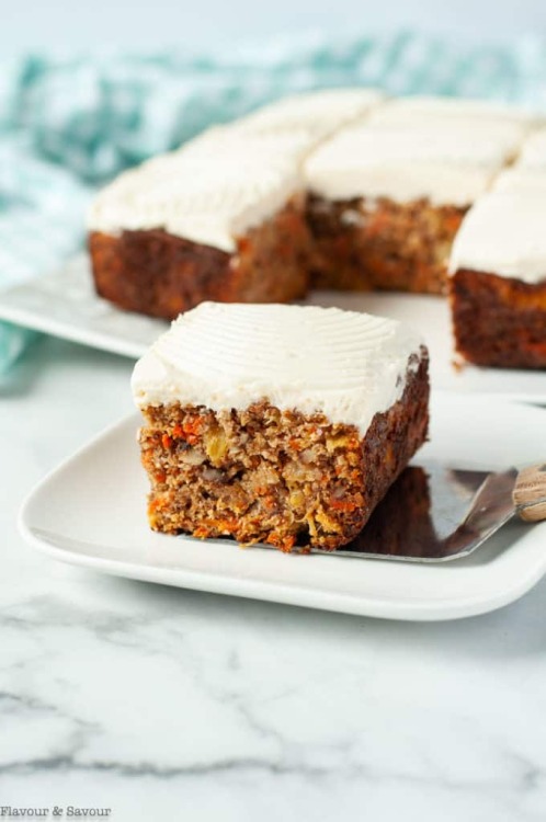 Grain Free Carrot Cake with Pineapple and Maple Cream Cheese Frosting