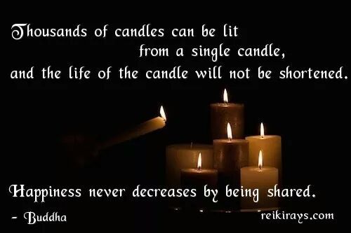 Loving this meme this morning! Reminds me to go out and help light the candle of other peoples happiness whenever I can.