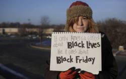 micdotcom:  20 powerful photos from Black Friday protests everyone needs to see   Like the retailers they are targeting, Black Friday protesters got off to an early start this year. The picketing and sit-ins at big-box stores began late Thanksgiving